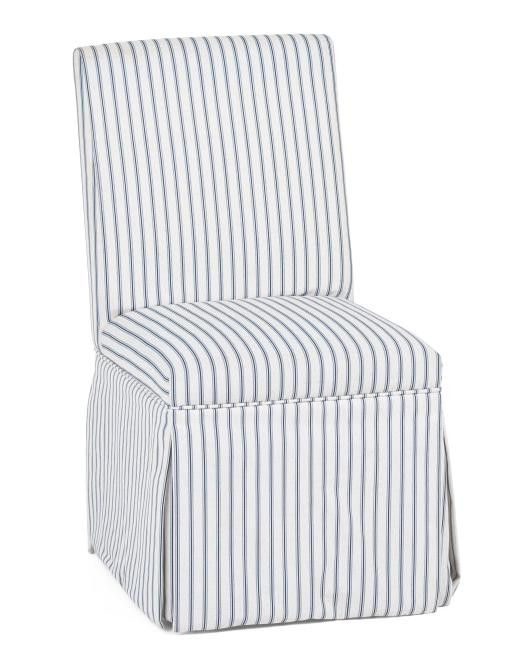 19.5x37 Striped Rolling Caster Wheel Slipcover Dining Chair | TJ Maxx