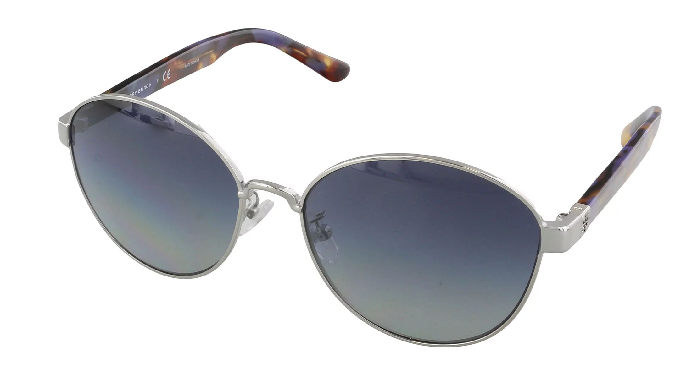 Tory Burch TY6071 32744L Silver Round Sunglasses | Walmart (US)