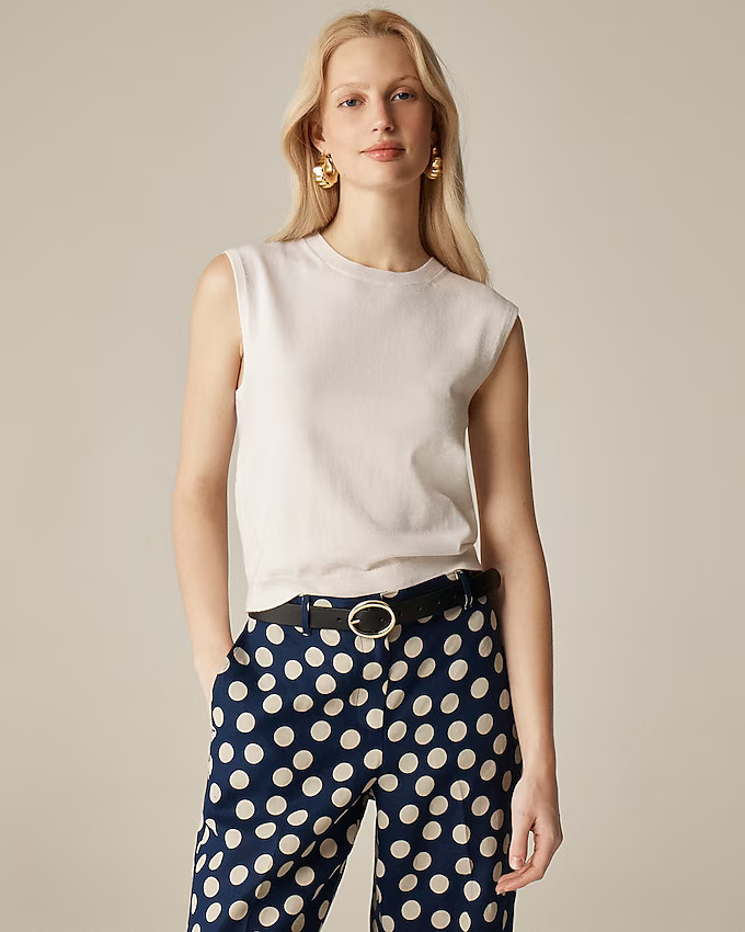 Featherweight cashmere-blend cropped sweater shell | J. Crew US
