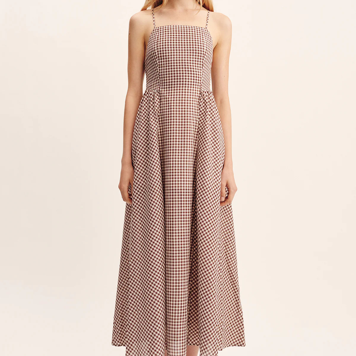 CALLIE DRESS - PETITE MOCHA GINGHAM | POSSE (US)