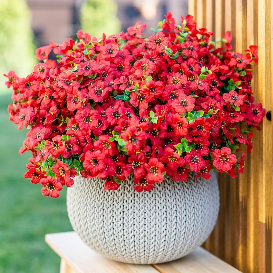 Artificial Flowers for Outdoors Fake Plants - 16 Bundles Faux Outside Greenery Boxwood No Fade Pl... | Amazon (US)