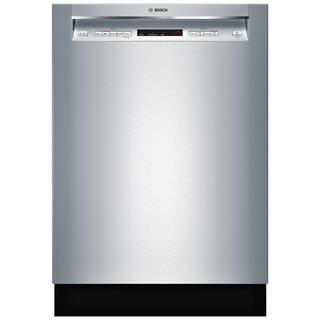 Bosch 300 Series 24 in. Stainless Steel Front Control Tall Tub Dishwasher with Stainless Steel Tu... | The Home Depot
