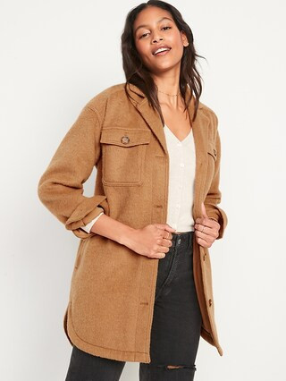 Soft-Brushed Long Utility Shacket for Women | Old Navy (CA)