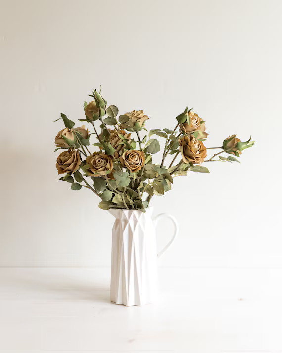 Harvest Gold Rose Stem 3pcs  Dusty Yellow Rose  Rose Stem  - Etsy | Etsy (US)