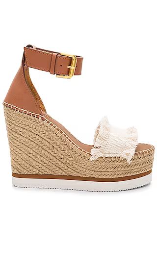 See By Chloe Frayed Wedge in Cream. - size 37 (also in 36, 38, 39, 40, 41) | Revolve Clothing (Global)