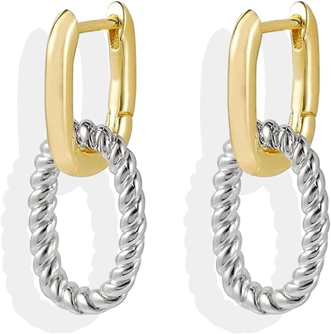 Chunky Hoop Earrings Paperclip Convertible Link Chain Earring Drop Dangle Earrings Jewelry | Amazon (US)