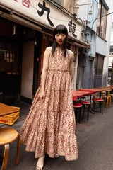 Ruffle Tiered Maxi- Roman Wine | Oliphant Design
