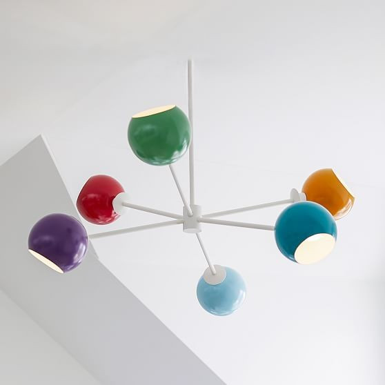 Colorful Globe 6 Light Chandelier, Multi, White | West Elm (US)