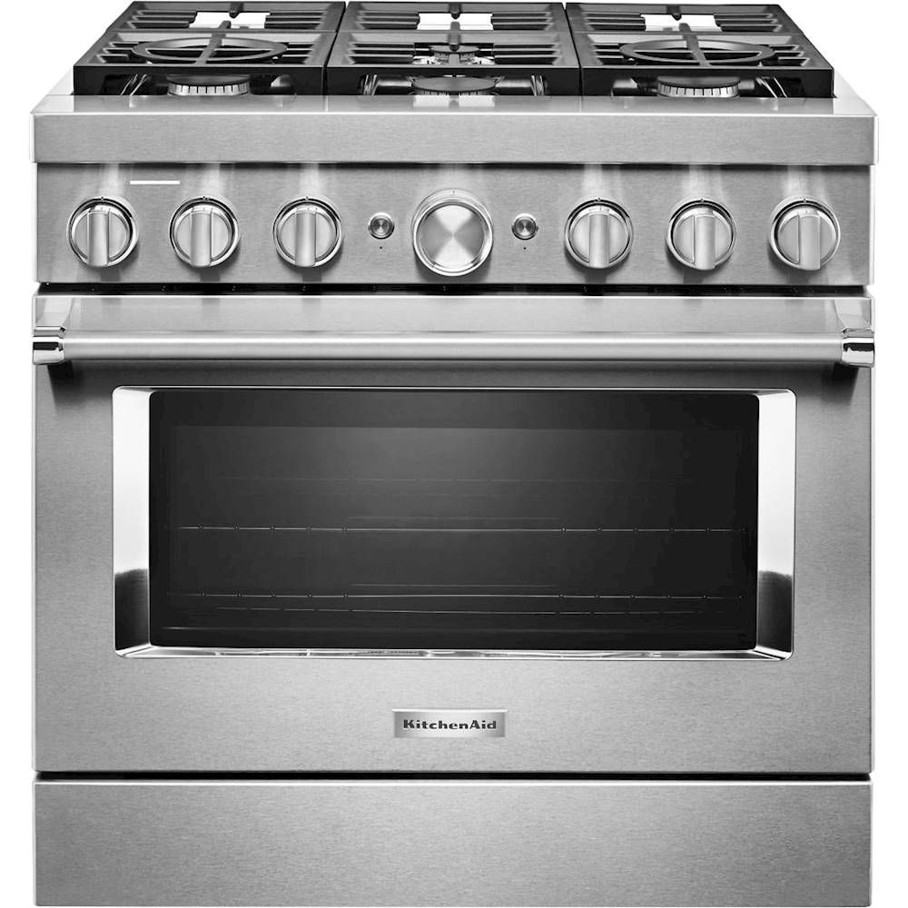 KitchenAid 5.1 Cu. Ft. Freestanding Dual Fuel True Convection Range with Self-Cleaning Stainless ... | Best Buy U.S.