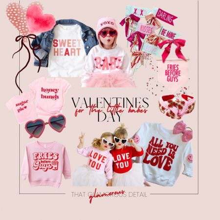 Valentine’s Day finds for our little babes. 

#etsy #valentinesday #forgirls #forinfants #forbabies #babygirl #mamasgirl #sweetheart #friesbeforeguys #babe #girlsvalentinesdayshirts #heartsunglasses #mama #iloveyou #headbands #loveday #heartday #pink #red #baskets #mommyandme

#LTKkids #LTKSeasonal #LTKGiftGuide
