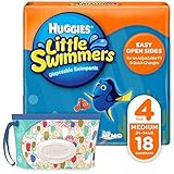 Huggies Little Swimmers Disposable Swim Diapers, Swimpants, Size 4 Medium (24-34 Pound), 18 Count, w | Amazon (US)