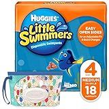 Huggies Little Swimmers Disposable Swim Diapers, Swimpants, Size 4 Medium (24-34 Pound), 18 Count, w | Amazon (US)
