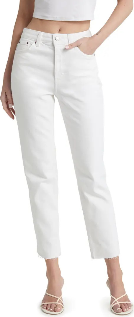 Straight Leg Raw Hem Jeans | Nordstrom