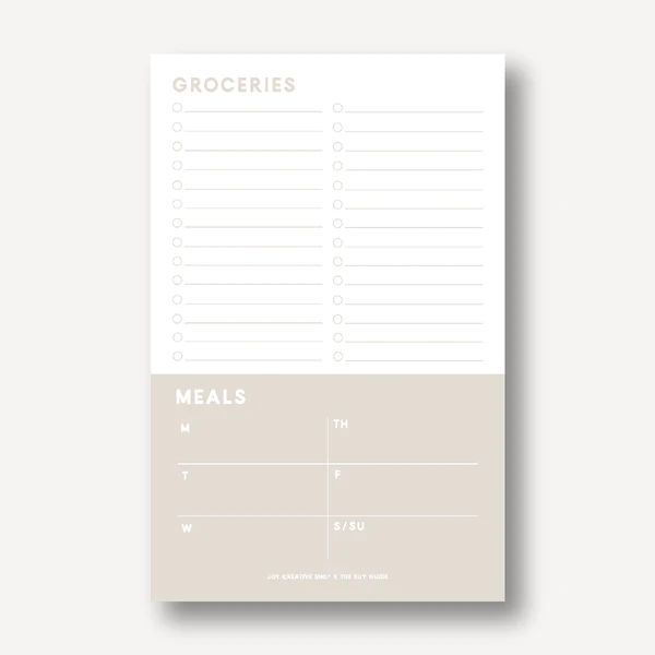 The Buy Guide Collab : Meal Planner / Grocery List Notepad | Joy Creative Shop