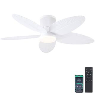 Kviflon 42 in. Indoor/Outdoor Tropical White Ceiling Fan with Dimmable 3 Color LED Light and Remo... | The Home Depot