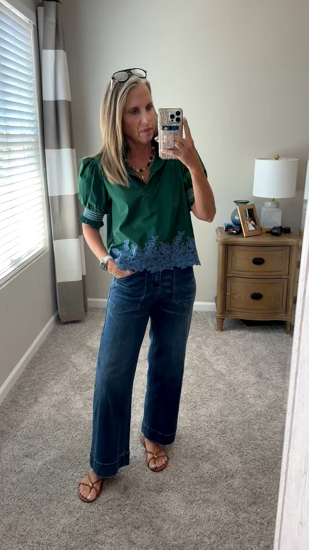Saturday style for a hot fall day. Love the details in the top and jeans. Wearing XS top and 4 jeans

#LTKootd #LTKgrwm #LTKOver40