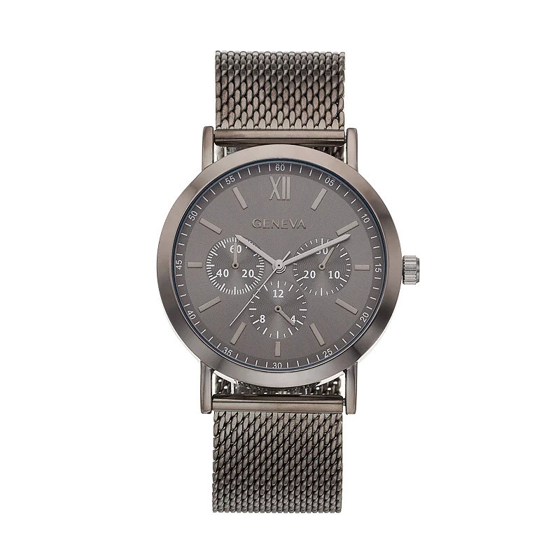 Geneva Men's Mesh Watch - KH8048GU, Size: Large, Gray | Kohl's