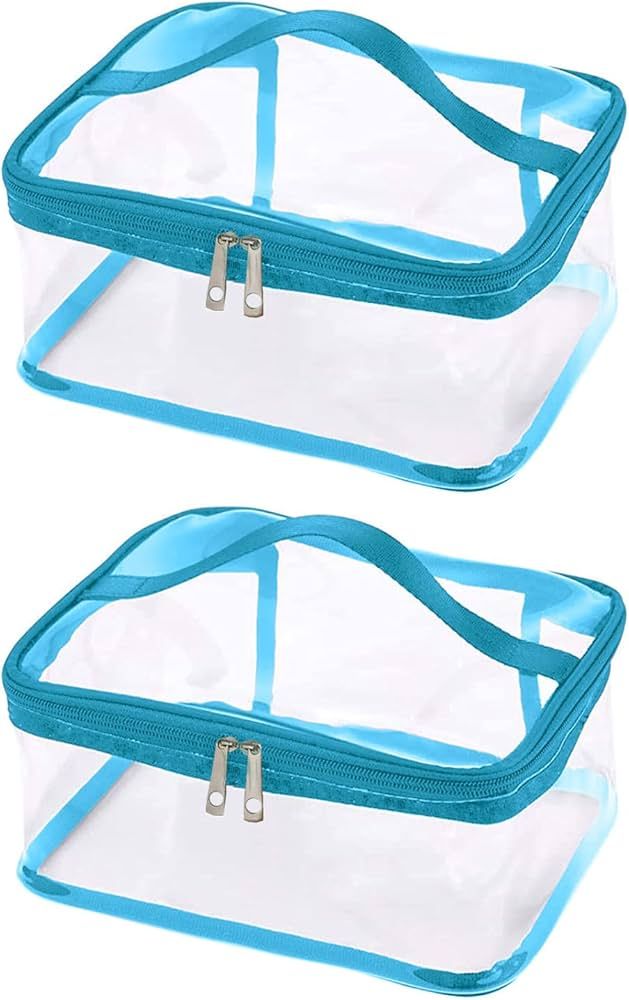 Louise Maelys 2 pack Portable Clear Makeup Bag Zipper Waterproof Transparent Travel Storage Pouch... | Amazon (US)