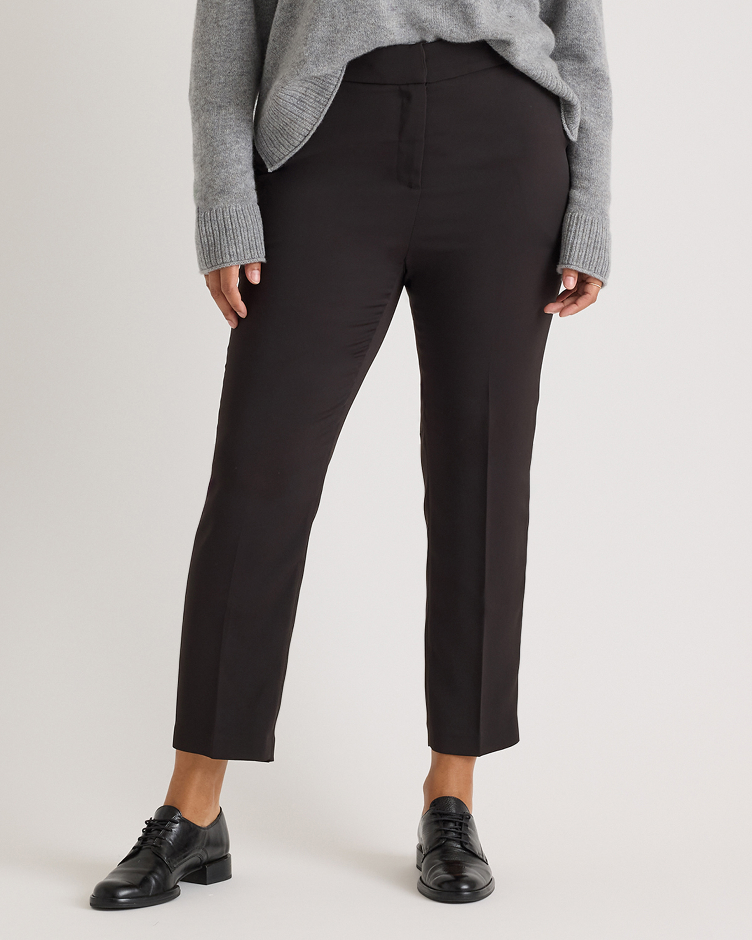 Quince | Women's Stretch Crepe Ankle Pants in Black, Size 12, Recycled Polyester | Quince