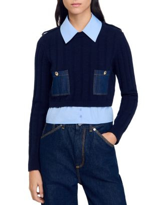 Sandro Jules Layered Look Sweater  | Bloomingdale's Sandro Women's Clothing | Bloomingdale's (US)