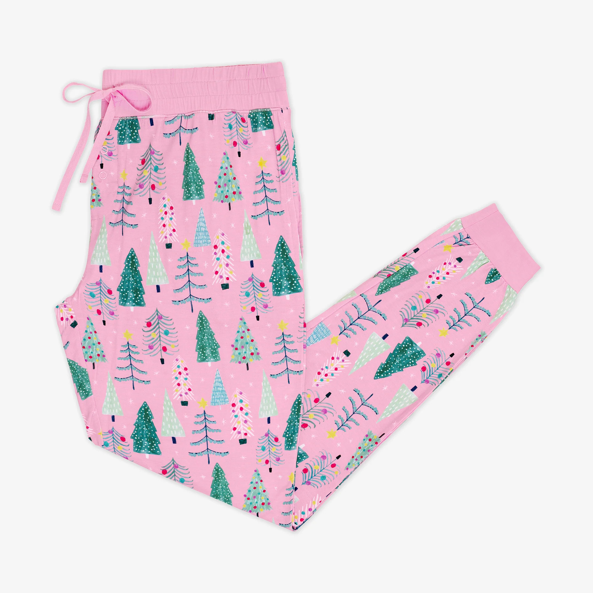 Pink Twinkling Trees Women's Pajama Pants | Little Sleepies