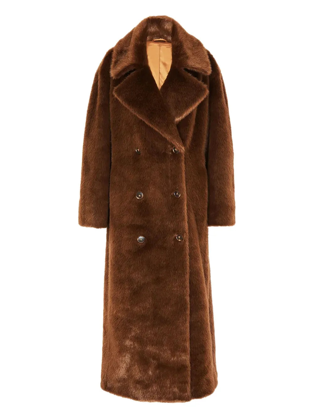 The Frankie Shop Joni faux fur coat - Brown | Farfetch Global