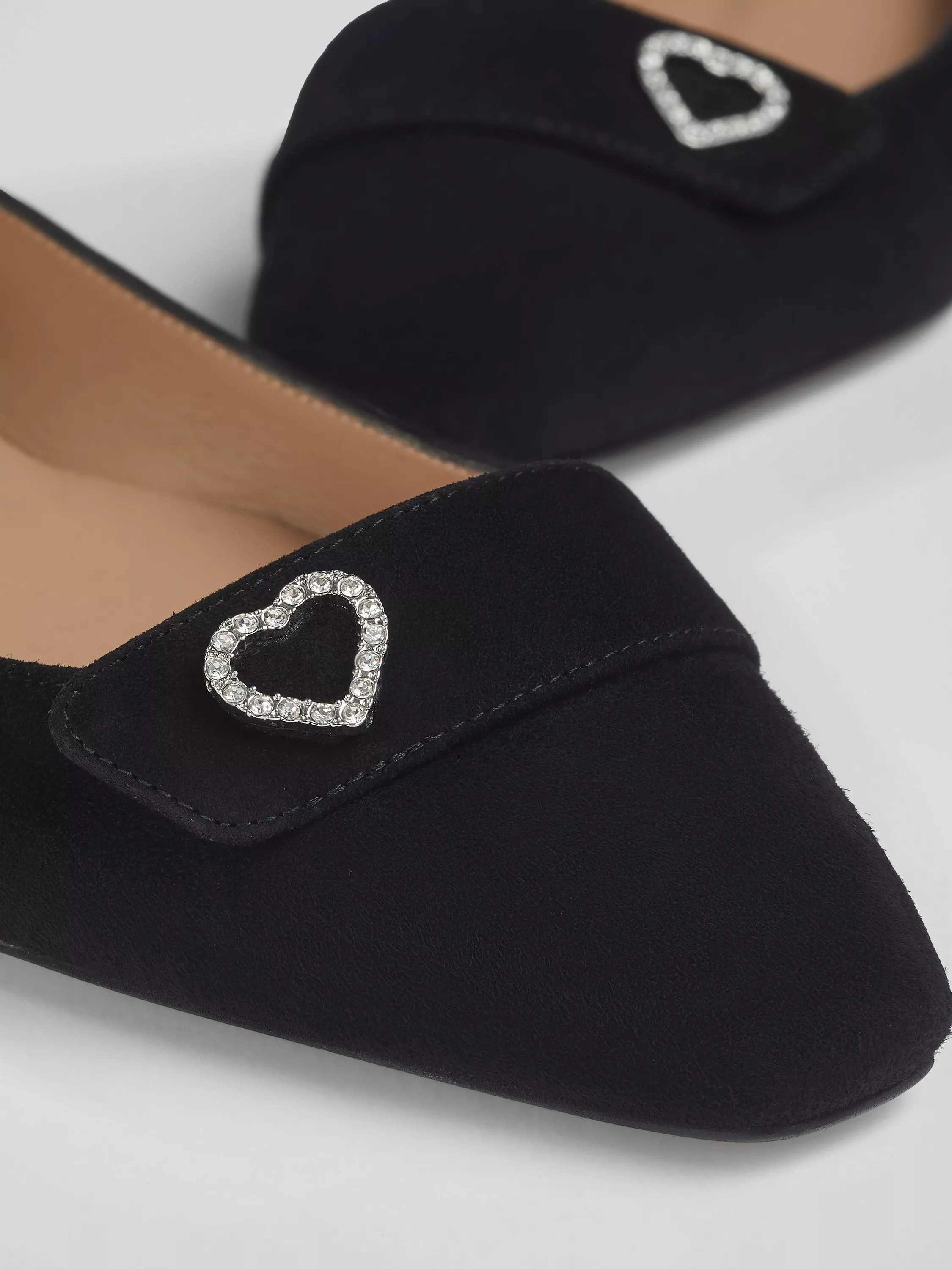 L.K.BennettAmore Crystal Heart Detail Suede Pumps, Black | John Lewis (UK)