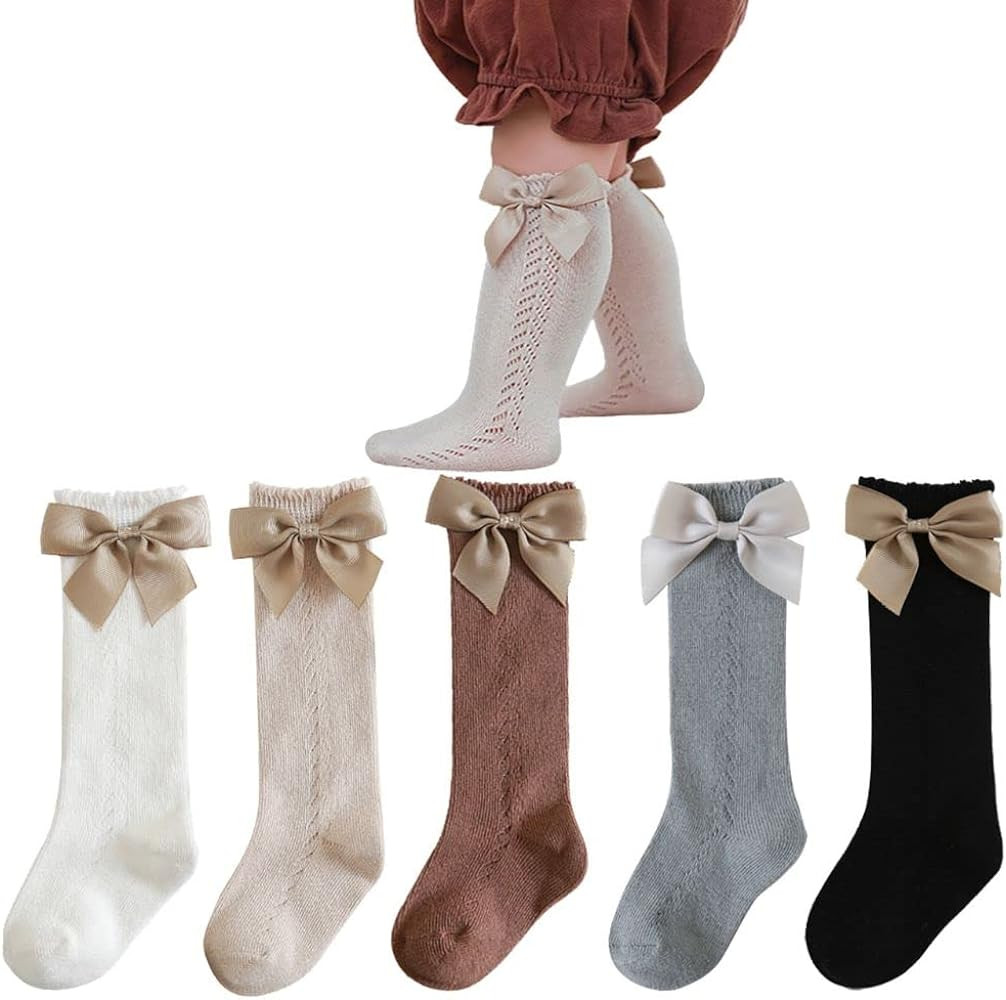 Petrass Baby Girls Infant Knee High Socks, Toddler Socks White Ruffle | Amazon (US)