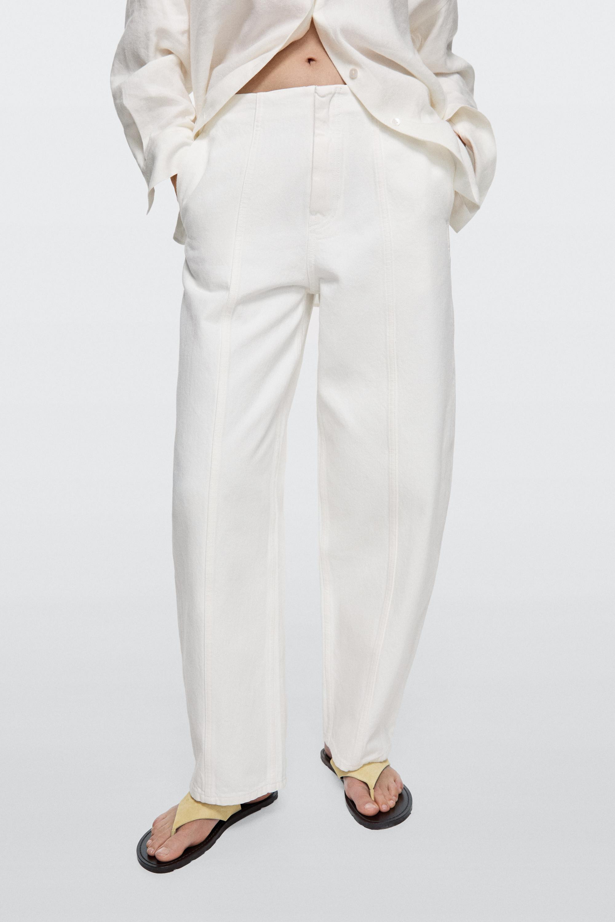 Barrel fit jeans with seam details | Massimo Dutti US
