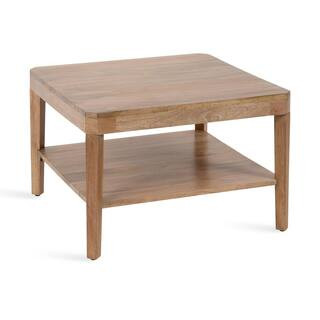 Talcott 26 in. Natural Square Wood Coffee Table | The Home Depot