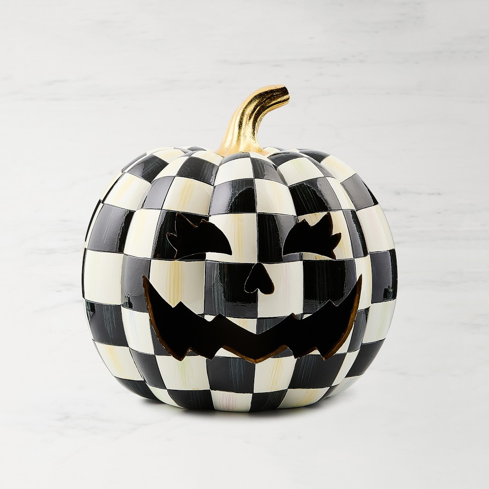 Mackenzie Childs Courtly Check Illuminated Jack O' Lantern | Williams-Sonoma