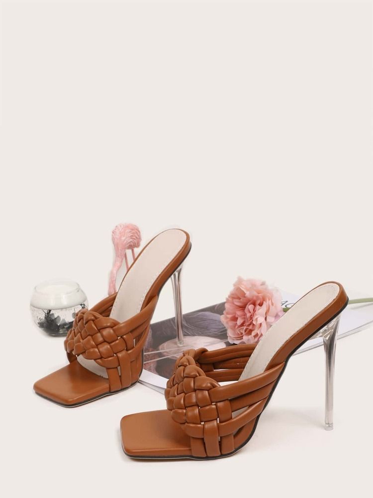 Braided Stiletto Heeled Mules | SHEIN