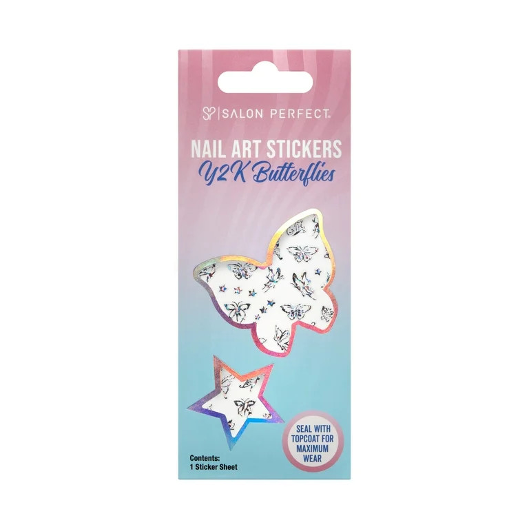 Salon Perfect Nail Art Stickers, Y2K Butterflies, 1 Sticker Sheet | Walmart (US)
