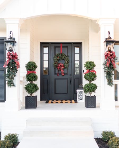 Our front porch holiday decor! Love this battery operated wreath and swags from Frontgate! They also have garland! #garland #frontgate #frontgatehome #holidayhome #frontporchdecor #wreath #swags #christmasfrontporch #frontdoor #christmas #homedecor #thebrokebrooke #thebrokebrookeholiday 

#LTKHoliday #LTKhome #LTKSeasonal