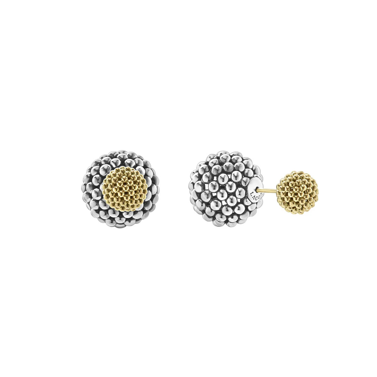 Signature Caviar Two-Tone Caviar Front-Back Earrings | LAGOS