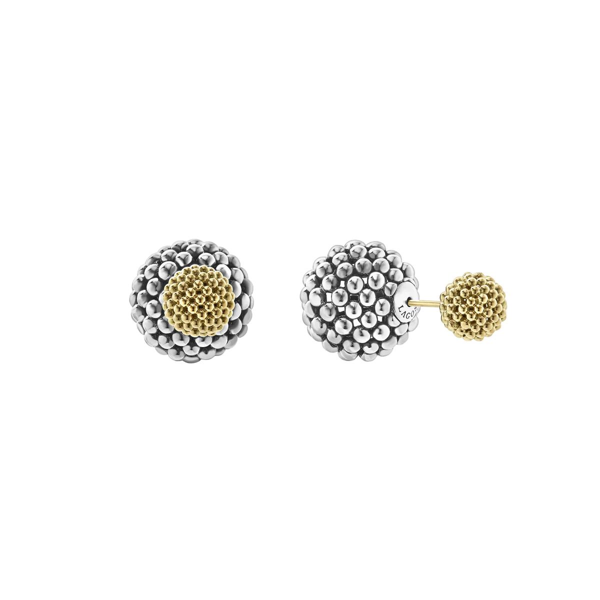 Signature Caviar Two-Tone Caviar Front-Back Earrings | LAGOS