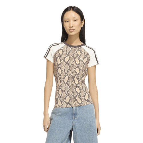 adidas Womens adidas Snake Print Cali T-Shirt - Womens Linen/Magic Beige Size S | Foot Locker (US)