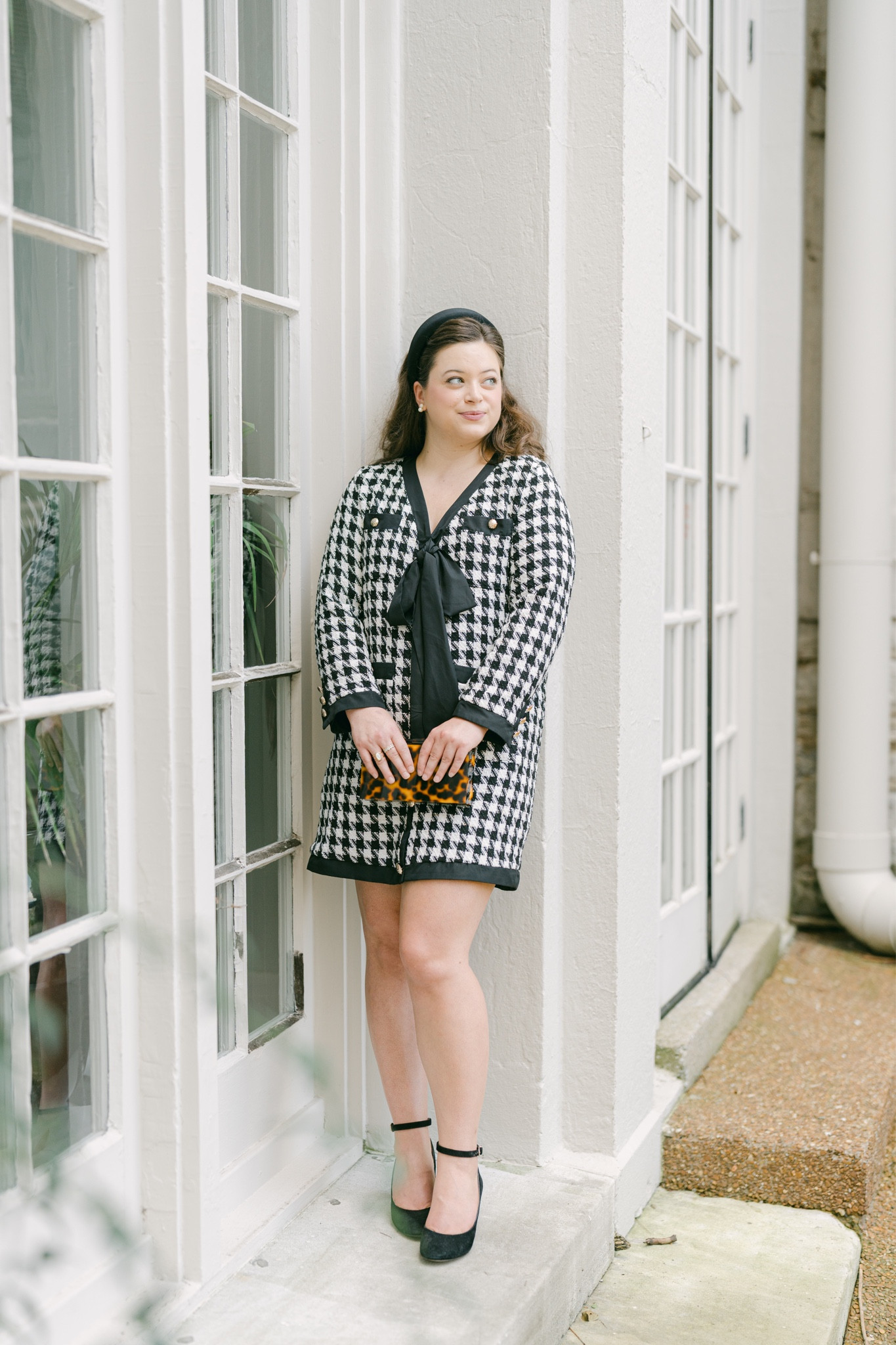 Houndstooth bow dress from Tuckernuck! 

#LTKHoliday