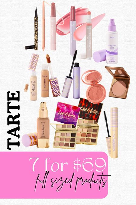 This is one heck of a deal to get 7 FULL SIZED products for $69 plus free shipping at Tarte!