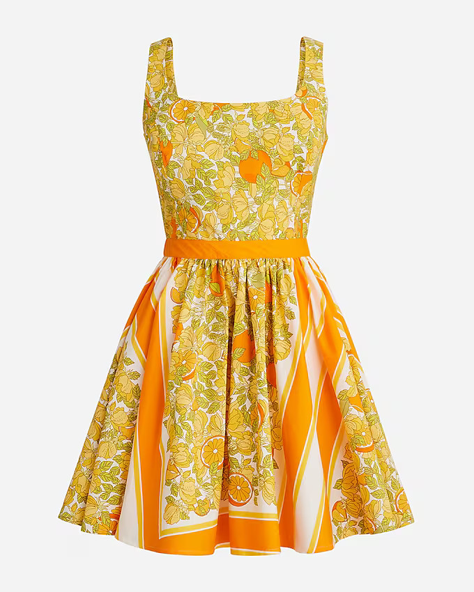 Stefania dress in limone scarf print | J. Crew US