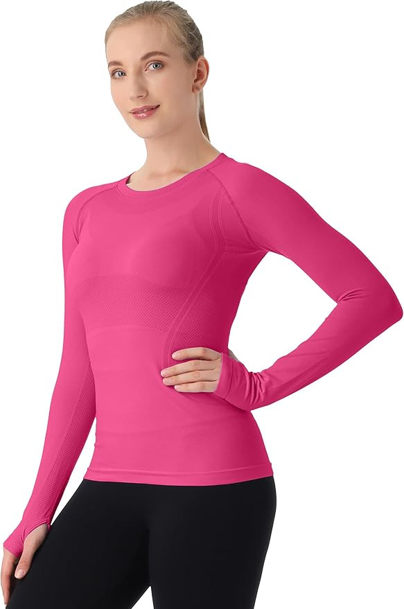 MathCat Seamless Workout Shirts for Women Long Sleeve Yoga Tops Sports Running Shirt Breathable A... | Amazon (US)