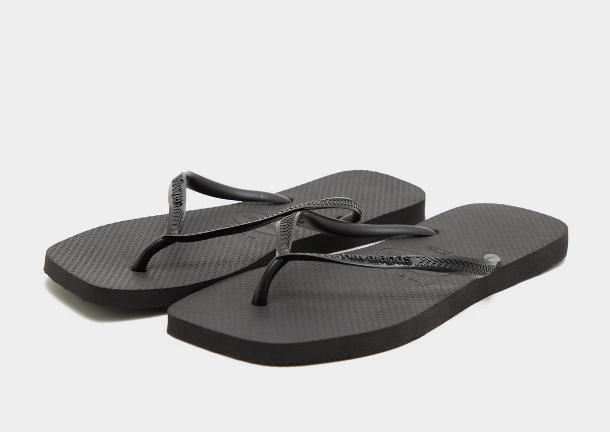 Black Havaianas Slim Square Flip Flops Women's - JD Sports Ireland | JD Sports (IE)