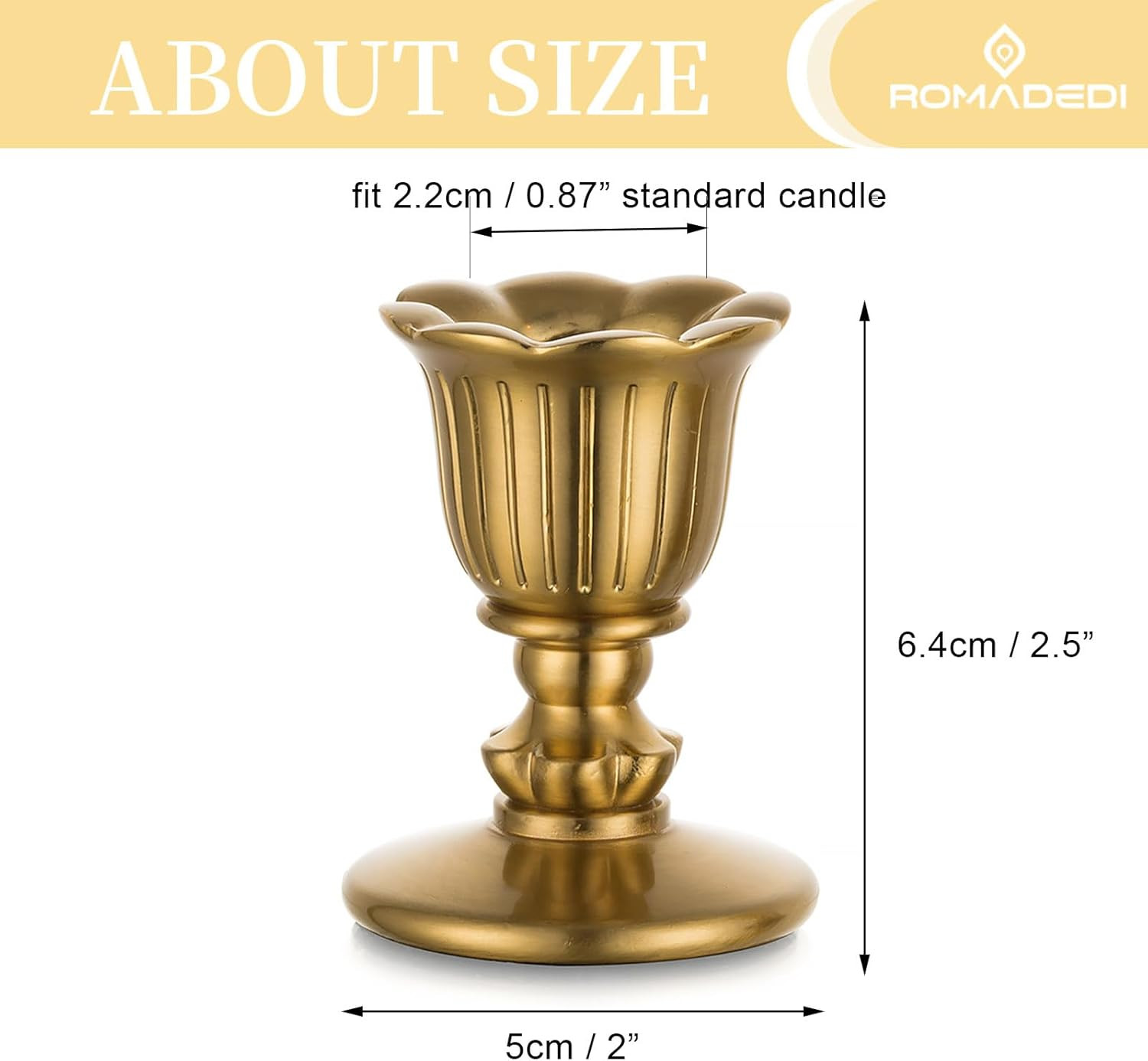 Vintage Candlestick Candle Holders Brass - Romadedi Taper Gold Candle Stick Victorian Style for T... | Amazon (US)