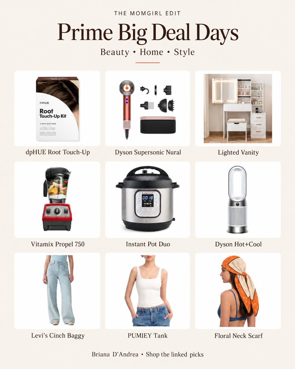 Prime Big Deal Days, the MomGirl way 🤎 Beauty, home helpers, and an easy fall outfit—all nine picks linked here. Check your selected size, color, and current offer before checkout. #LTKBeauty #LTKHome #LTKStyle