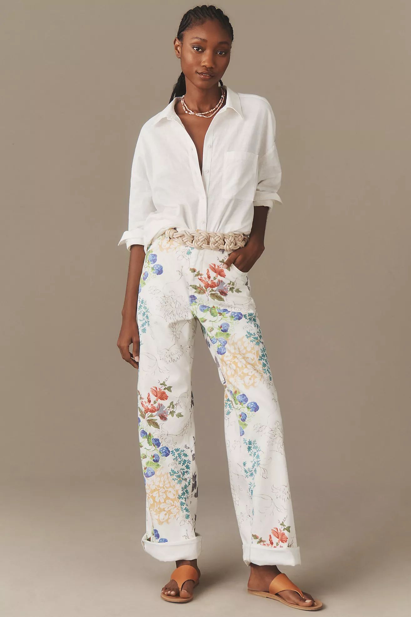 Pilcro Cuffed Oversized High-Rise Wide-Leg Jeans | Anthropologie (US)
