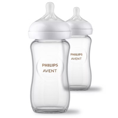 Philips Avent Glass Natural Baby Bottles With Natural Response Nipples - 8oz/2pk | Target