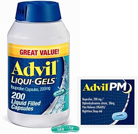 Advil Liqui-Gels Pain Reliever & Fever Reducer for Adults with Ibuprofen 200 mg, 2 Count | Amazon (US)