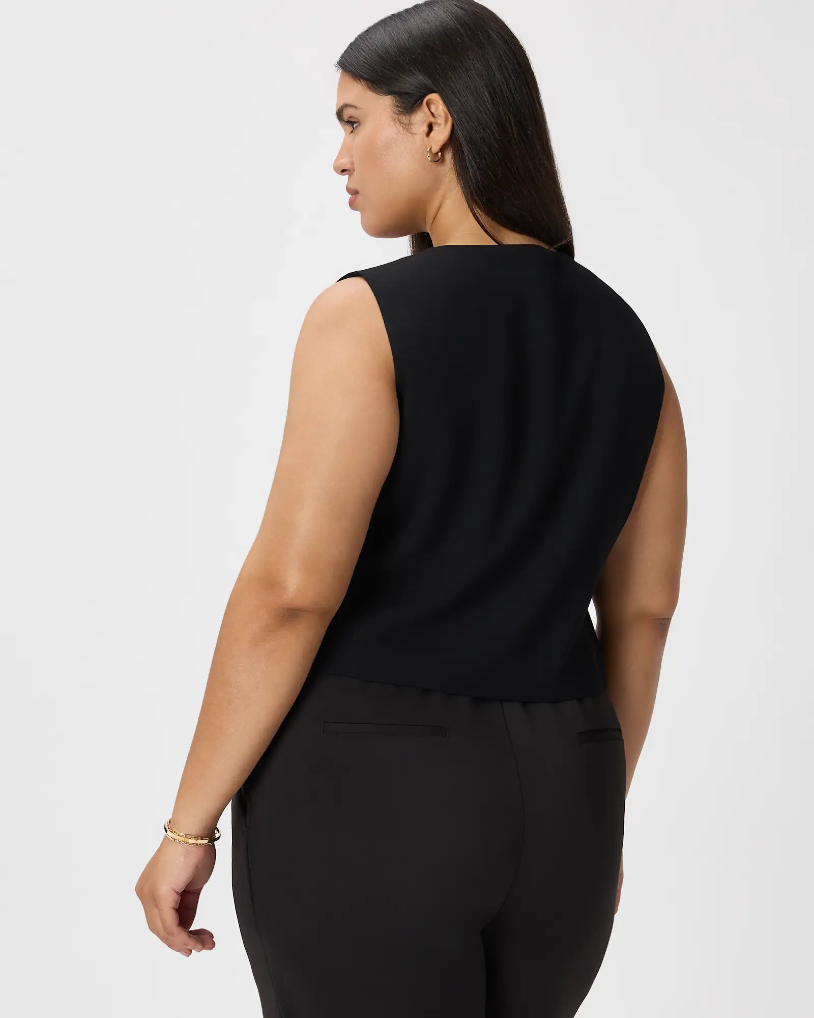Fluid Crepe Vest in Black | Quince