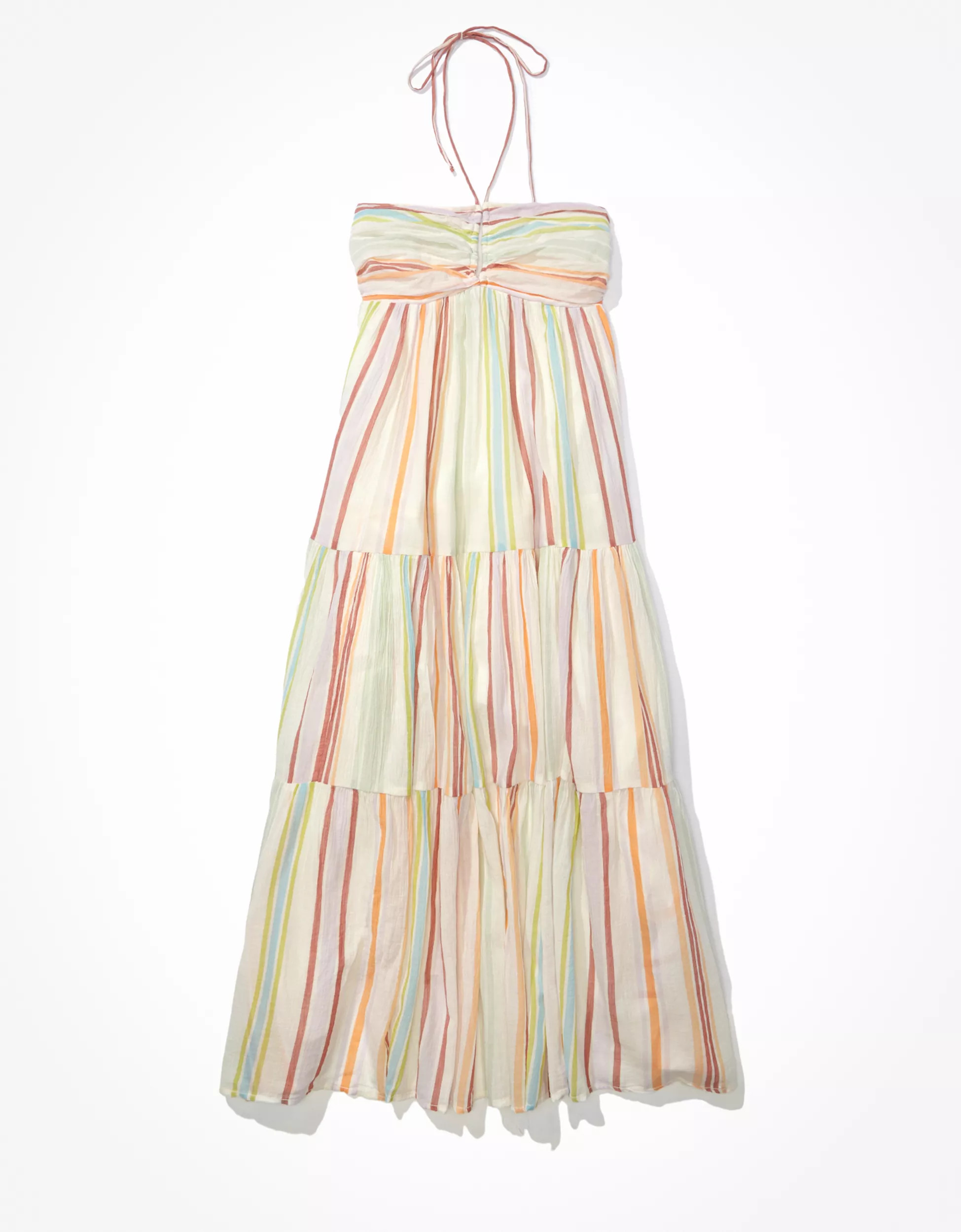AE Ruched Halter Midi Dress | American Eagle Outfitters (US & CA)