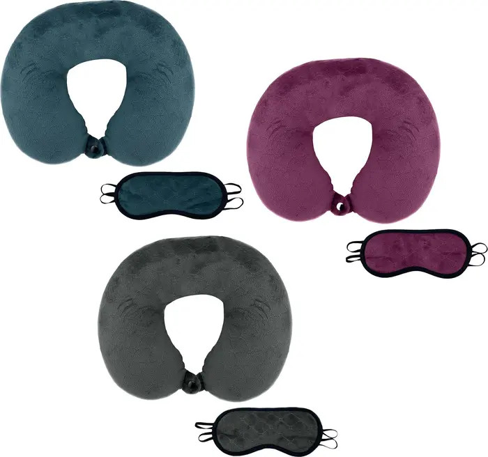 PURSONIC 3 Memory Foam Travel Pillows with Sleep Masks by Pursonic | Nordstrom | Nordstrom